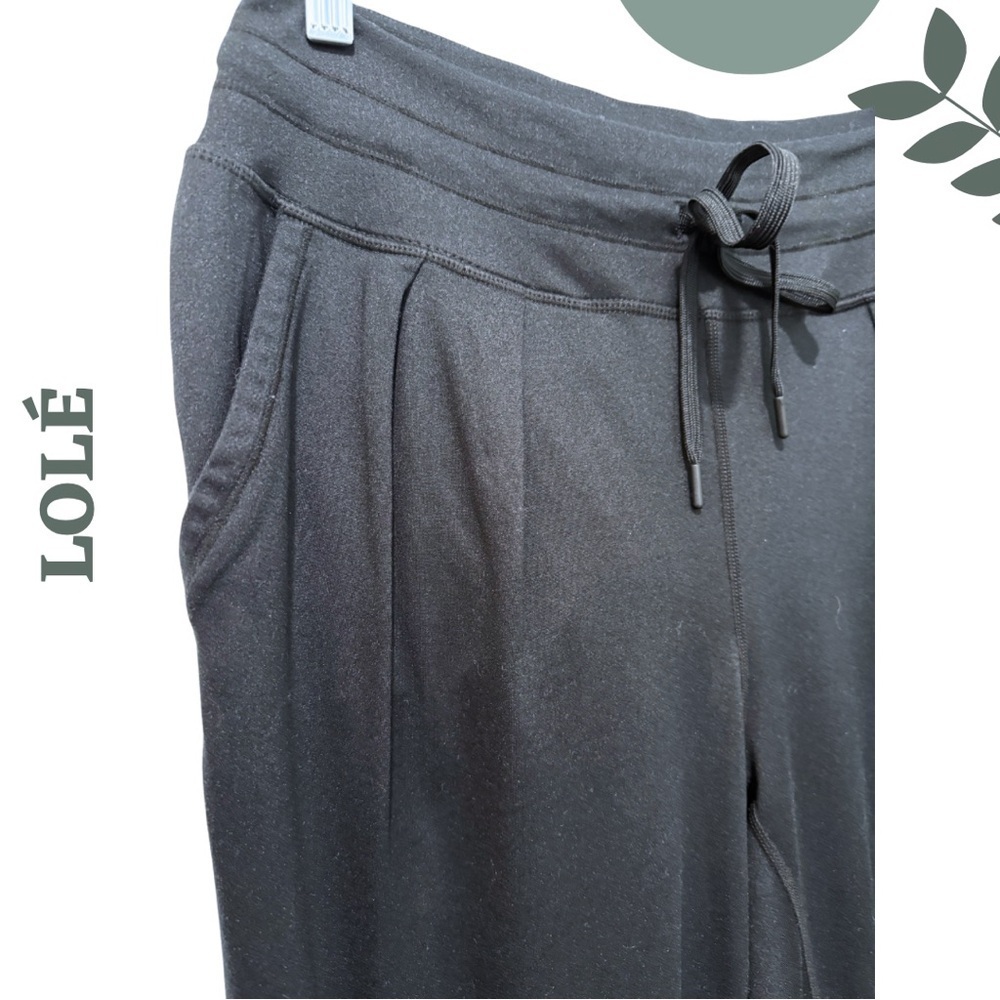 Lole Black Jogger Pants Women’s Medium | High Rise Drawstring - Picture 6 of 7